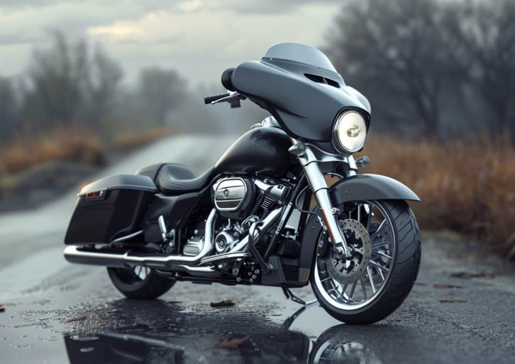 A picture of a black motorcycle due to Envision Engineering's work with motorcycles.