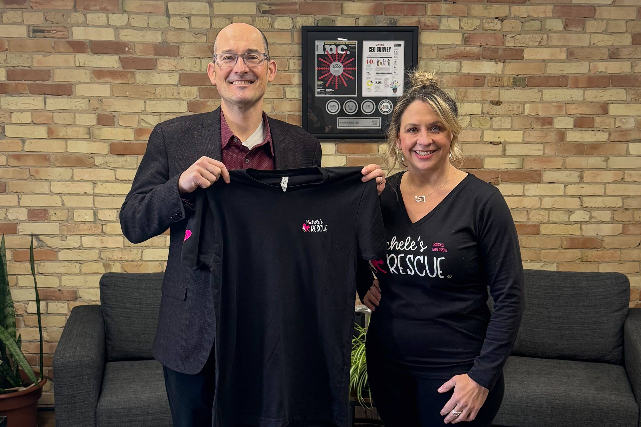 Theresa Ockaskis gifted Max Friar a Michele's Rescue t-shirt.